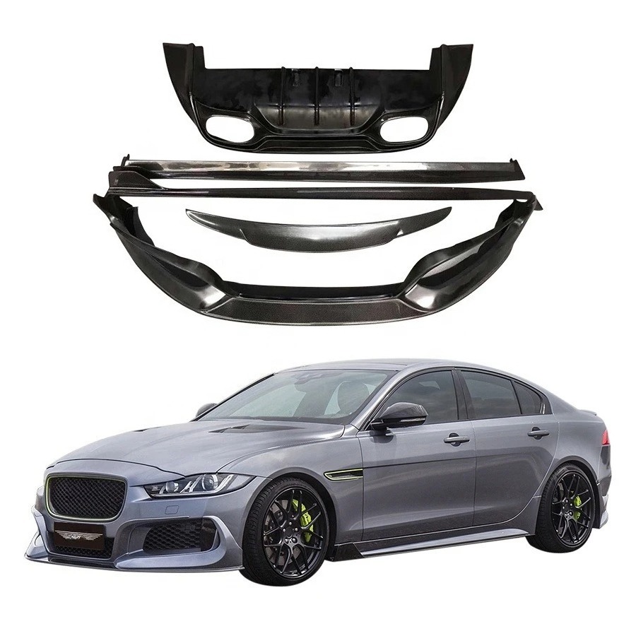 XE 2015-2019 Body Kit Half Carbon Fiber Front Lip Side Skirts Rear Diffuser Splitter New Condition Exhaust Bumper